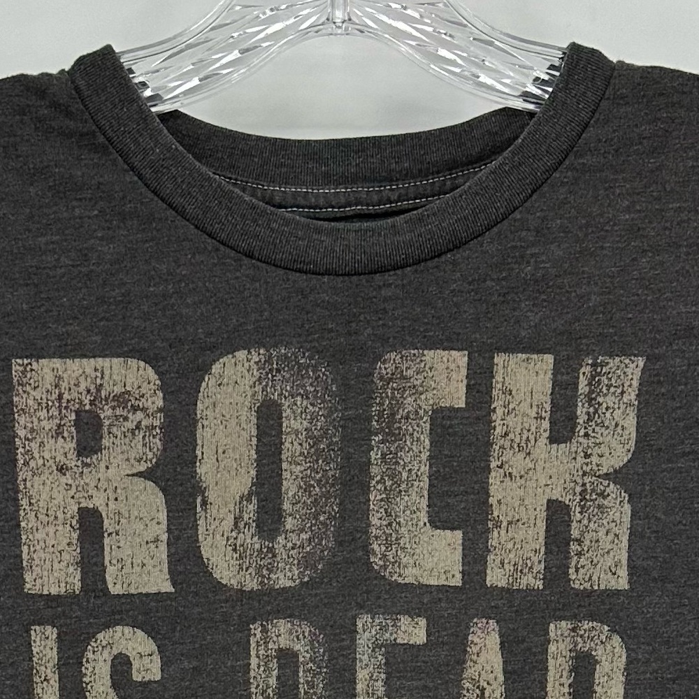 Fossil ‘Rock is Dead’ Crewneck Short Sleeve T-shirt Gray Size M - Picture 2 of 5